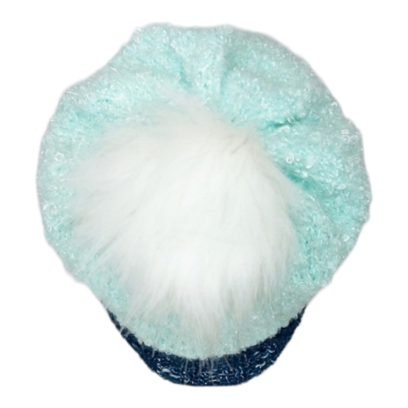 Unique Knit Beanie With Faux Fur Pompom - Picture 2 of 6